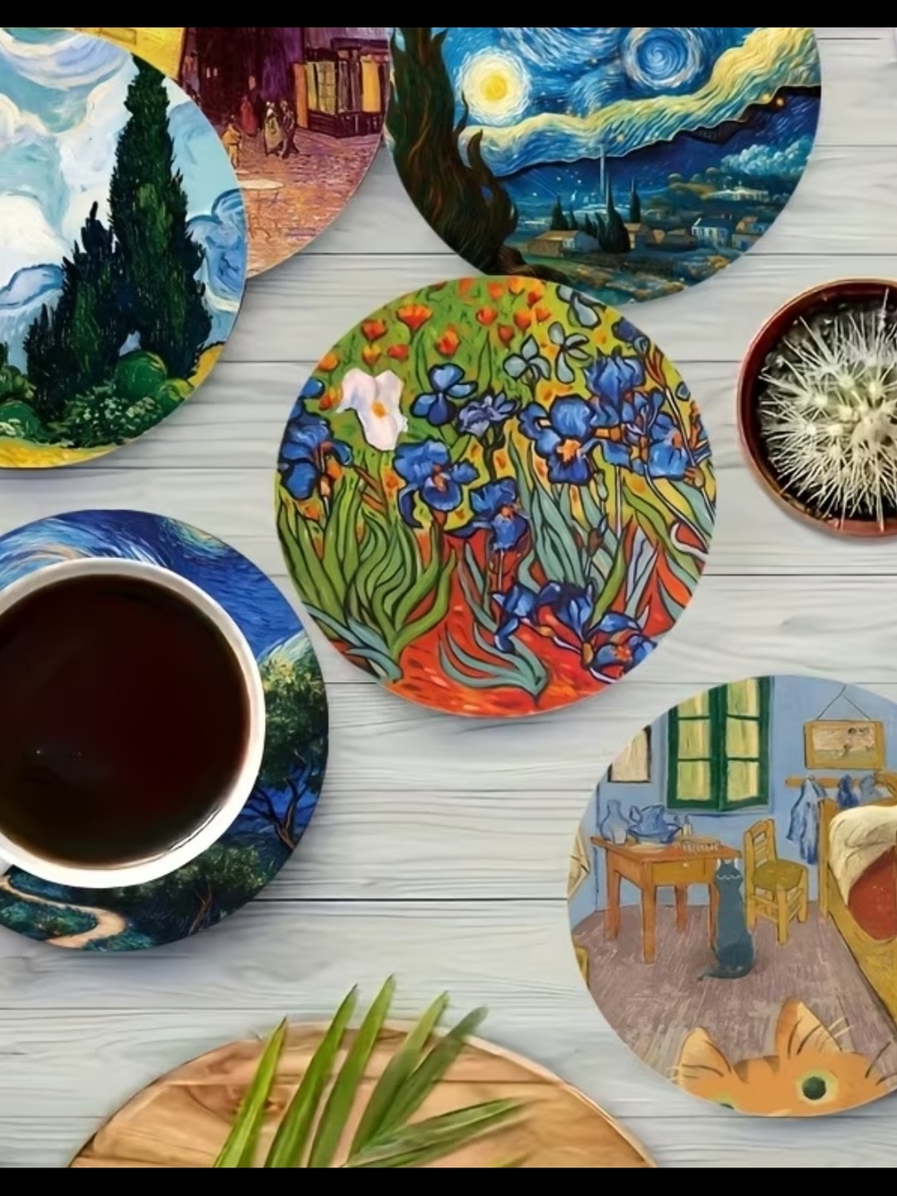 Floral Iris Decorative Round Wall Art - Multicolor